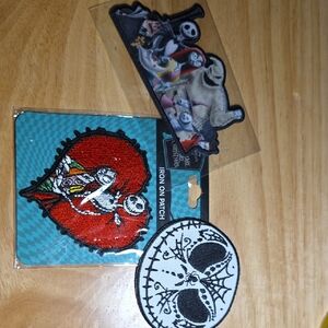 Disney Nightmare Before Christmas Patch Set - Red, Black, White
